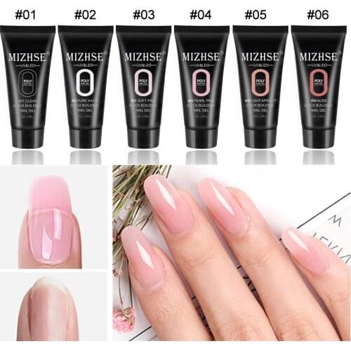 MIHZSE 12 Colors Poly Nail Gel Fast Dry Art Design UV Jelly Acrylic Gel For Nails Tips Enhancement Quick Extension Gel Varnish