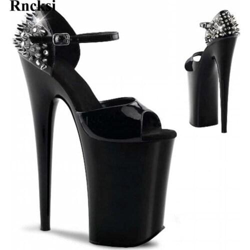 Rncksi Rivets Dance Sandals New Women Sexy Shoes platform 20cm Ultra high heels Pole Night clubbing Dance Girls Sandals Shoes