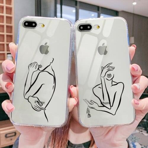 For Apple iPhone 7 8 Plus 4 4S 5 5S SE(2016) 5C 6 6S Customized Stick figure Simplicity Silicone Mobile Phone Cover Case
