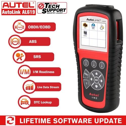 Autel AutoLink AL619 AL519 OBD2 Scanner Car Diagnostic Tool EOBD/OBDll Scan Auto Code Reader/Reset Automotriz ABS,SRS/Airbag