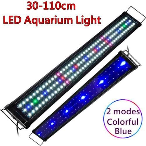 2021 LED Aquarium Light Multi-Color Full Spectrum 30-110cm Super Slim Fish Tank Aquatic Plant Marine Grow Lighting Lamp EU Plug