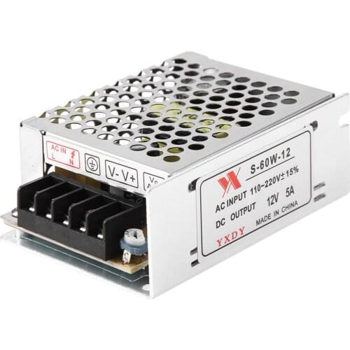 DC 12V 5A 60W Lighting Transformer LED Driver Power Adapter Switch for LED Strip Light Switch Power Supply Lighting Transformer