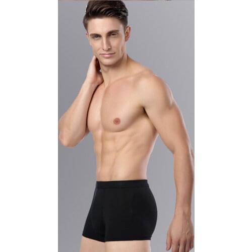 9thArea 3-Pack male men underwear Boxer shorts Solid color Bamboo Fiber sexy cozy mens underpants cueca XXXL boxer homme man