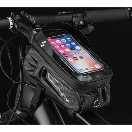 Bike Phone Mount Cycling Bag Front Frame Bag Case Bag Bicycle Top Tube Bags Mtb Equipment Accessories 6.4in Touchscreen Bag