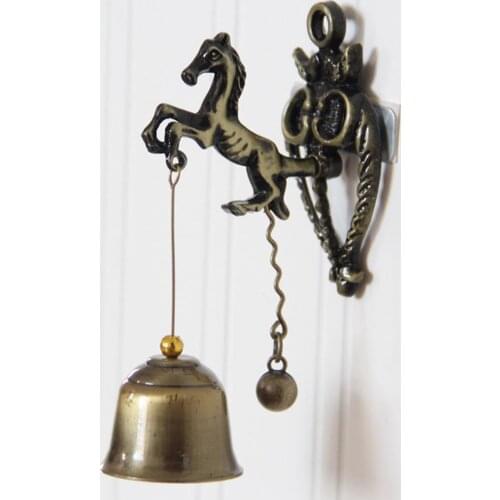 Vintage Horse Elephant Owl Shaped Bell Doorbell Halloween Hanging Door Decor Metal Iron Bell Home Decoration Accessories