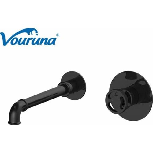 VOURUNA Matte Black Wall Mounted Basin Faucet Bathroom Faucet New Arrival Unique Classic Design
