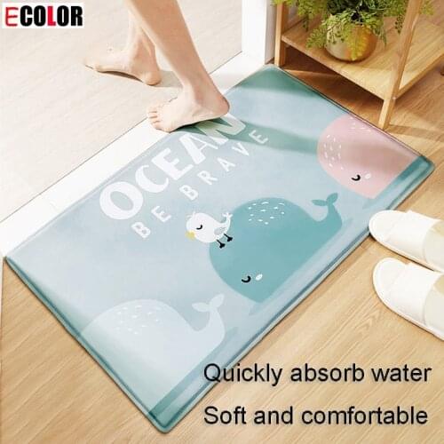 Bathroom absorbent floor mats household toilet door anti-slip mats cute bathroom door mats in-door toilet floor mats carpet
