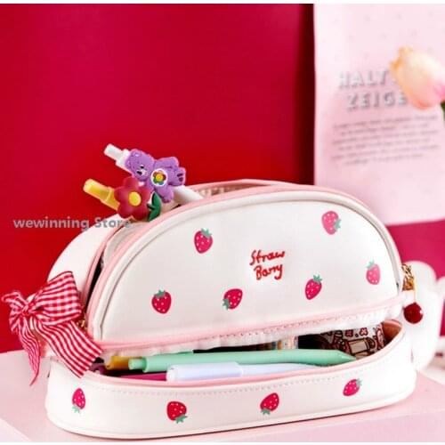 Japanese pencil case Korean simple ins girl cute net red salt pencil pencil case Kawaii large capacity pencil case