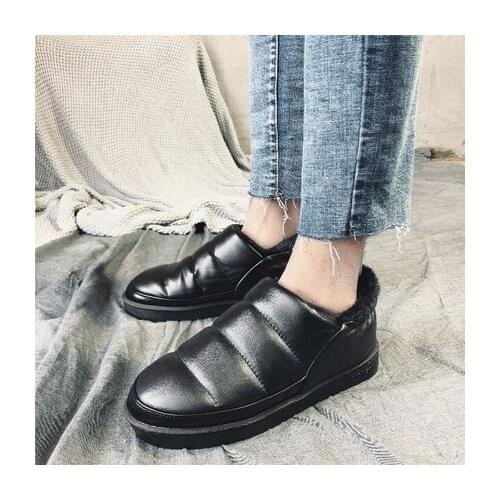 RH Brand Women Men Winter Snow Boots Warm Feece Thickened Short Tube Warm Cotton Shoes Fat Bread Shoes Low Top Boot