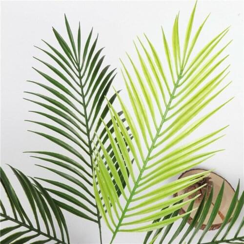 1 X Artificial Plant 9 Heads 53*70cm Artificial Fern Bouquet Fake Plastic Palm Leaves Green Plants Home Decor
