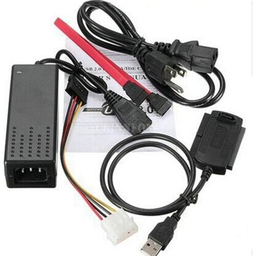 100 Sets Hot Worldwide USB 2.0 to IDE SATA S-ATA 2.5 3.5 HD HDD Hard Drive Adapter Converter Cable For Computer