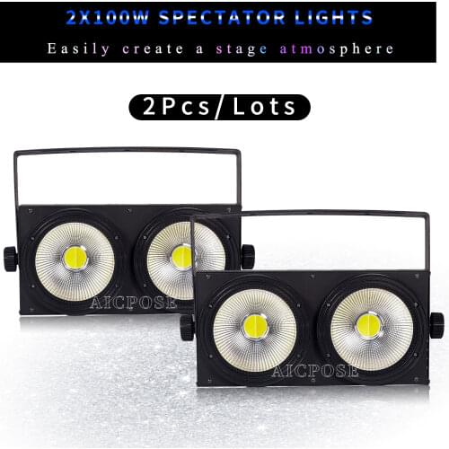 2pcs/lots 2 Eyes LED COB Stage lights Blinder Light Cold White/Warm White 2in1 COB light LED Control 2x100W Audience light