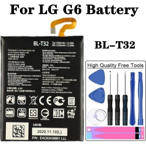 3230mAh BL-T32 Battery For LG G6 G600L G600S G600K G600V US997 VS988 LS993 H873 H872 H871 Phone Replacement Battery