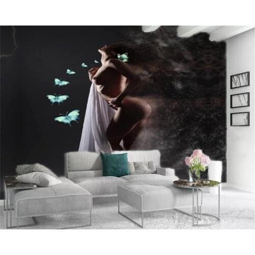 3d Character Wallpaper Photo Wallpaper Sexy Beautiful Butterfly Girl Living Room Bedroom Background Wall Decoration Wallpaper