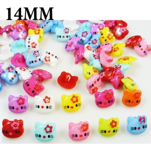 50PCS Cat BUTTON Fit Dyed Plastic Garment Buttons Cartoon Kids Sewing Clothes Accessory P-27