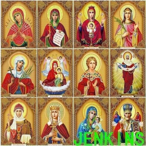 5D Diy Religious Diamond Painting Mosaic Men Mother Child Art 3D Drills Rhinestone Icon Cross Stitch Embroidery Home Decoration