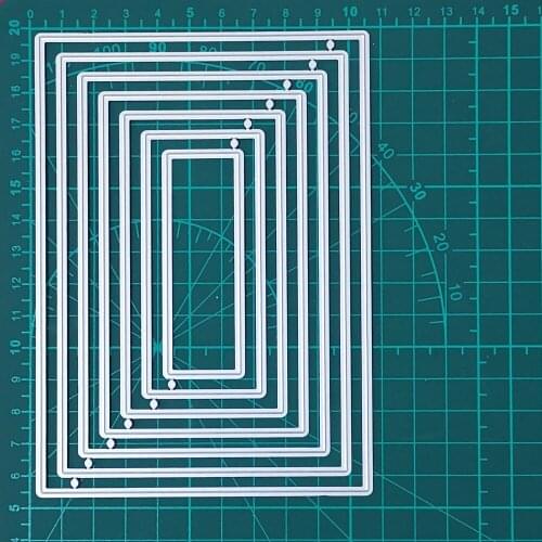 7 Size Rectangle Tags Labels Metal Cutting Dies For Stamps Scrapbooking Stencils DIY Paper Album Cards Decor Embossing 2020 New