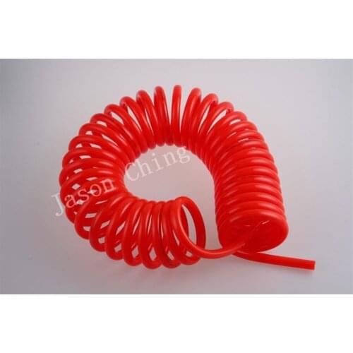 8 x 5mm Pneumatic Recoil Air Hose Polyurethane Tube Pipe Coil Spring Hose 9M Red