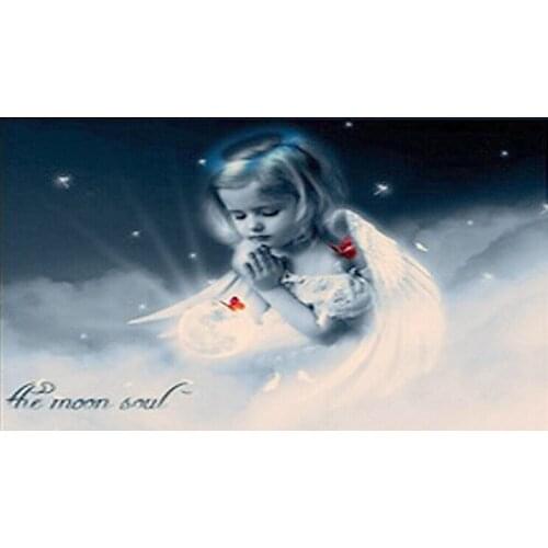 Diamond mosaic needlework Wall art decor Picture Embroidery with diamonds Painting by numbers rhinestones Angel in prayer Y564