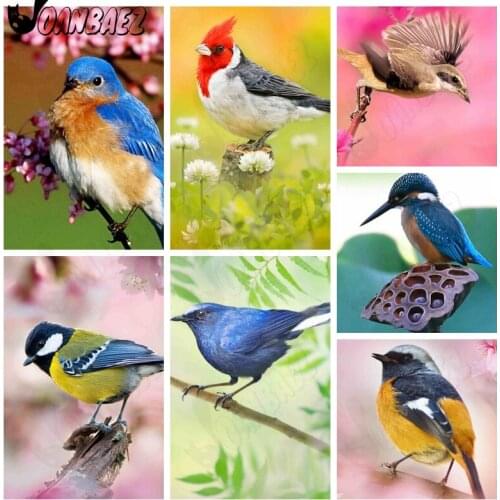 Diamond Painting Bird Embroidery Branch Landscape Mosaic Spring Sticker Diamond Cross Stitch Childrens Handmade Gift Design