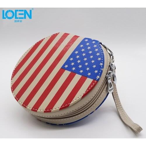 American Flag Car 20 CDs/DVDs Organizer Holder Disc Disk Storage Clips Package Round Bag For Universal Cars Auto Accessories