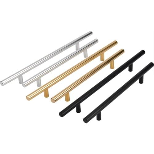 Black Golden Silver Handle Stainless Steel Kitchen Cabinet Door Knob Furniture Drawer Pull Hardware Pulls T Bar Handle