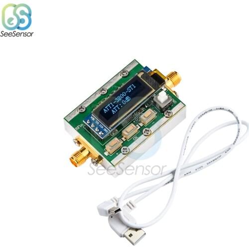 1MHZ-3800MHz Digital Programmable RF Attenuator Control 0-31dB Adjustable Step 1dB PC Controllable Mini USB 5V Power Supply