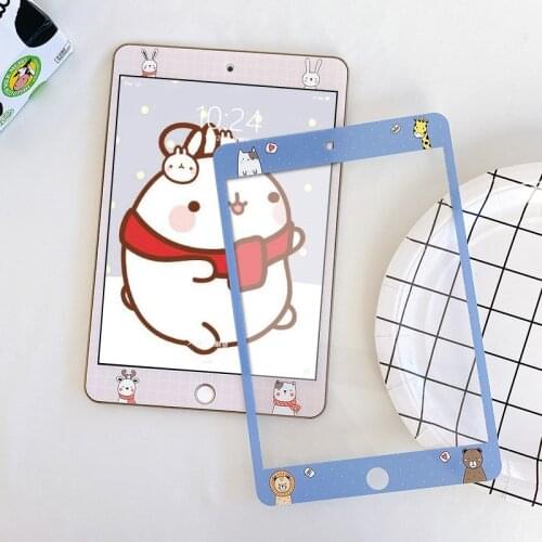 For iPad Air 1 2 Air 3 4 Pro 10.5 Cartoon Tempered Glass Screen Protector for iPad Mini 4 5 7.9 10.2 inch Protective Glass Film