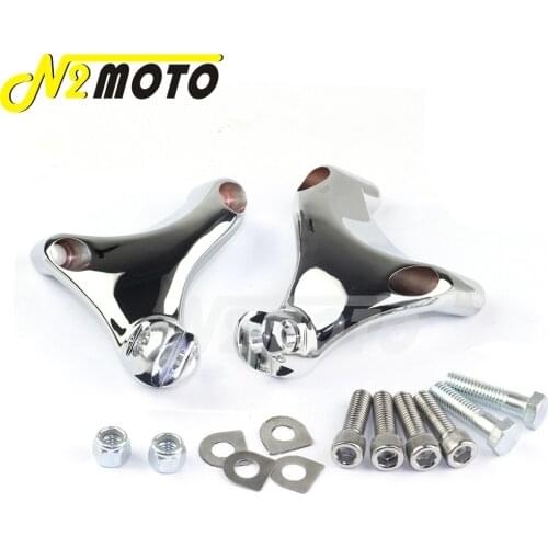 Motorcycles Chrome Passenger Footpeg Mount Adjustable Peg Clamp Footrests Brackets For Harley 883 1200 XL Sportster 2004-2013