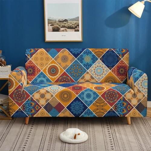 3D Print 1/2/3/4-seater Bohemian Mandala Elastic Couch Cover Sofa For Living Room Bedroom Home Decor Custom Sofa Protector