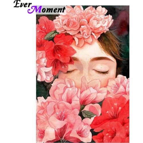Ever Moment Mosaic Crystals Beautiful Flower Girl Painting Mosaic Kit Pictures Rhinestones DIY Diamond Painting Art Hobby ASF839