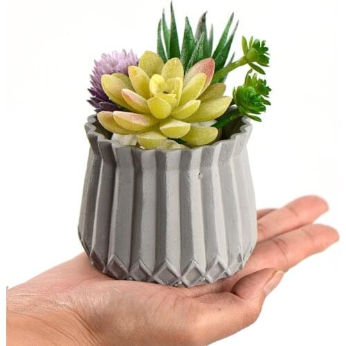 Succulent Flowe Pot Molds Silicone Concrete Geometric Cylinder Planter Mould Cement Vase Decoration Tool