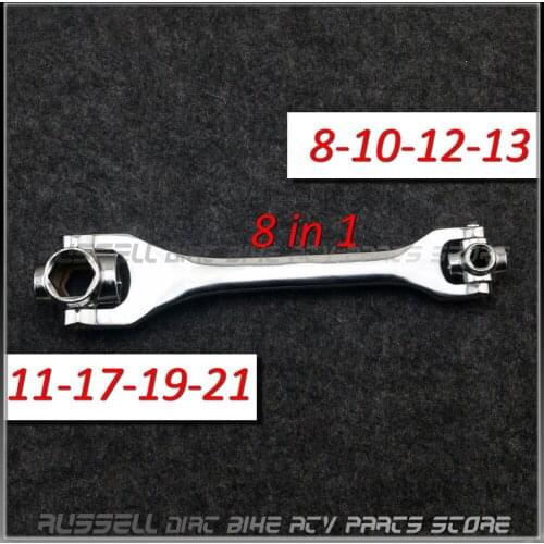 Repair Tool 8 in 1 Type Socket Wrench Hexagon Spanner For Car Motorcycle Wheel
