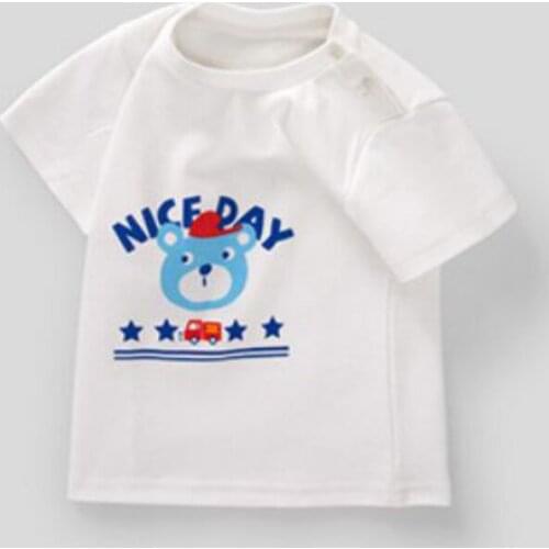 Beautiful Cartoon Litter Bear Baby Cotton Short T-Shirt Boys Girls Clothes