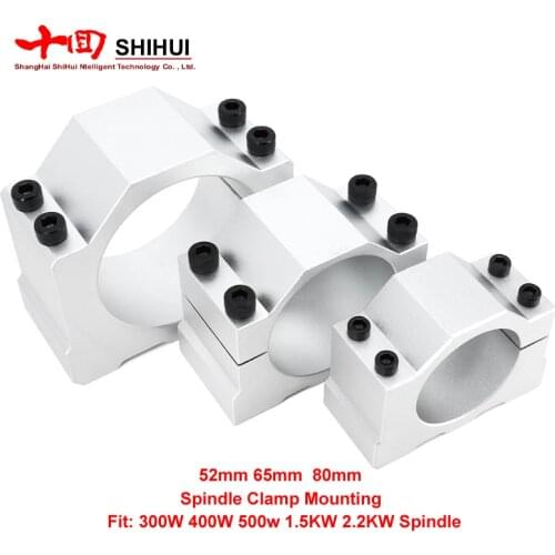 52mm 65mm 80mm Spindle Clamp Mounting Bracket With 4 Screws For 300W 400W 500W 1.5KW 2.2KW Spindle CNC Milling Motor Machine