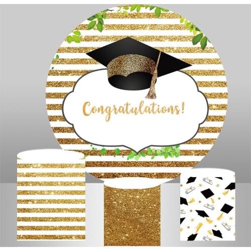 Circle background celebrate graduation round backdrop birthday party table cover cylinder plinths elastic vinyl YY-365