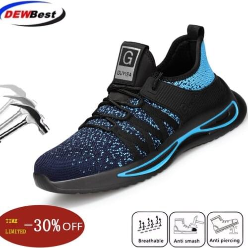 Lightweight and breathable mens fashion safety shoes, mens steel-toed protective work shoes, mens work sports safety shoes