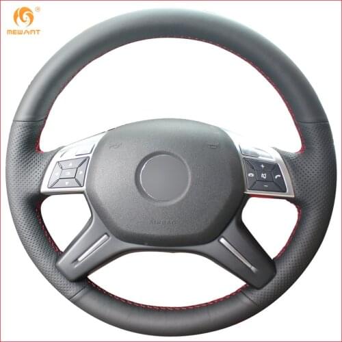 MEWANT Black Artificial Leather Car Steering Wheel Cover for Mercedes Benz GL350 ML350 Interior Accessories Parts