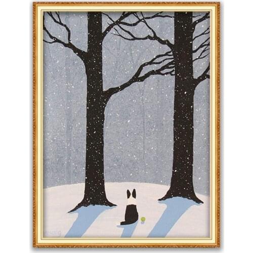 Animal Border Collie DIY Embroidery Cross Stitch 11CT Kits Needlework Craft Set Cotton Thread Printed Canvas On Sale Wholesale