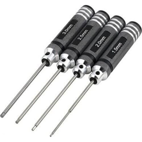 4 Pcs Hex Screwdriver Screw Driver Tool Kit Set for RC Car Aircraft Other Toys Grade White Steel/Titanium Plating Free Shipping