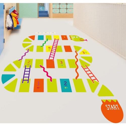 Wall Stickers PVC Removable Cartoon Pattern Self-Adhesive Interactive Game Floor Stickers Childrens Room Decorative Sticker