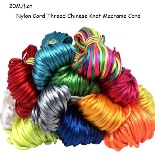 20M/lot 2.5mm Nylon Cord Thread Chinese Knot Macrame Cord Bracelet Braided String DIY Tassel Beading For Shamballa String Thread