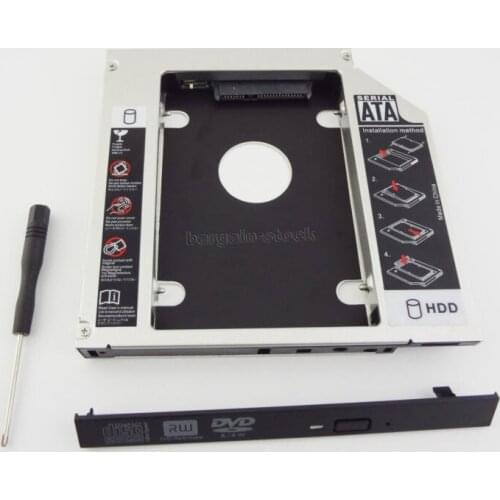 WZSM New 2nd HDD SSD Hard Drive Caddy Adapter frame for HP 15-AC121NH 15-F162DX DU-8A5SH DA-8A6SH DU-8A6SH Removable Faceplate