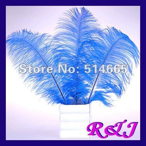 Wholesale 50PCS 16-18inch 40-45cm blue single OSTRICH FEATHER ostrich plumage Free Shipping