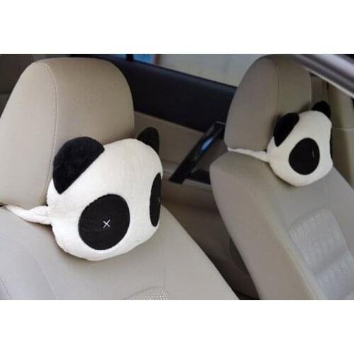 Lovely panda pillow plush panda pillow for cars cartoon panda pillow relax your neck while driving PP cotton car pillow