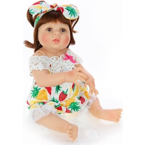 Chubby little girl reborn doll Realistic baby doll DOLLMAI corpo de silicone inteiro vinyl bebes dolls cute princess kids toy