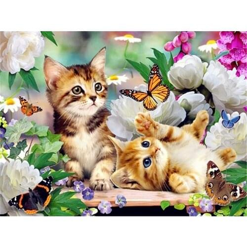 Animal Cat DIY Cross Stitch 11CT Embroidery Kits Craft Needlework Set Printed Canvas Cotton Thread Home Decoration Design