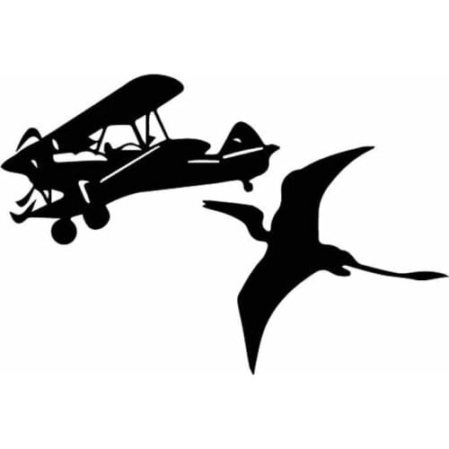 Airplane and Bird Similar Principle Sticker, Car Window Decoration, Personalized Pvc Waterproof Decal, Black/white, 19cm*13cm