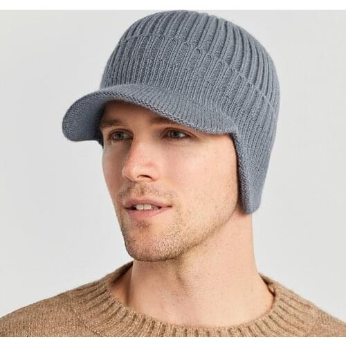 Winter Hats Men Skullies Beanie Hat Fishing Warm Baseball Cap Windproof Ear Protection Cap Bonnet Knitted Hat