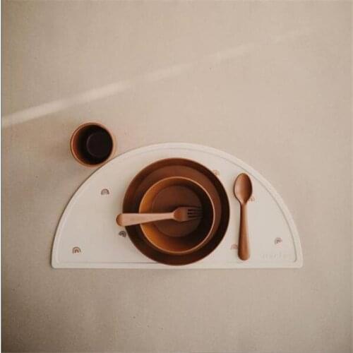 INS Nordic Silicone Placemat Waterproof Heat Resistant Kids Feeding Lunch Mat Tableware Pad Nursery Dining Table Mats Photo Prop